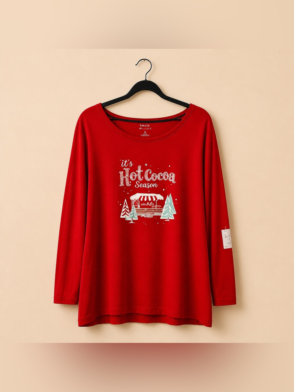 Croft and Barrow 4x Classic Round Neck It’s Hot Cocoa Christmas CottonTee
